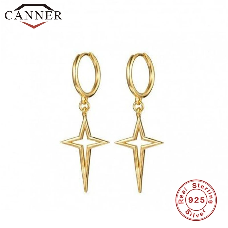 Простые геометрические полые серьги кольца в виде креста ранние серебряные