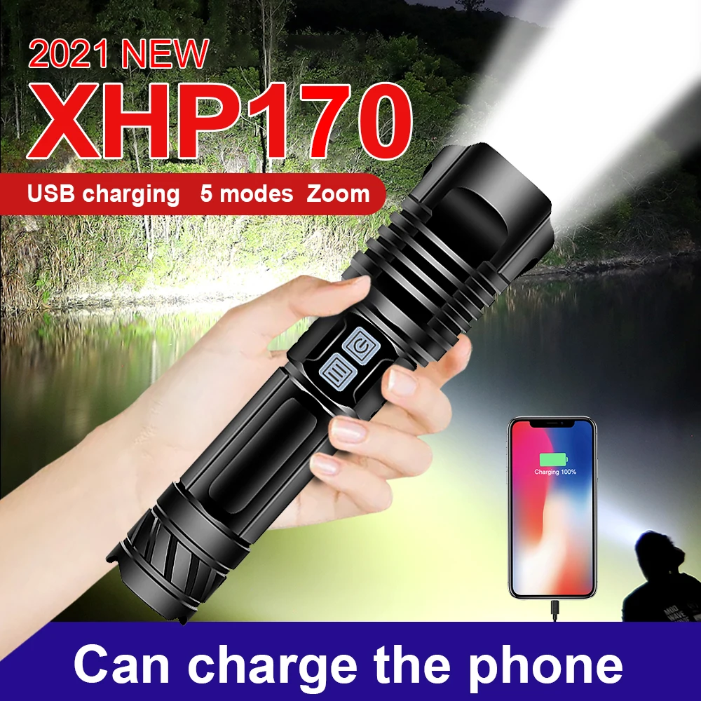 Мощный XHP170 9 ти жильная светодиодный вспышка светильник фонарь Перезаряжаемые