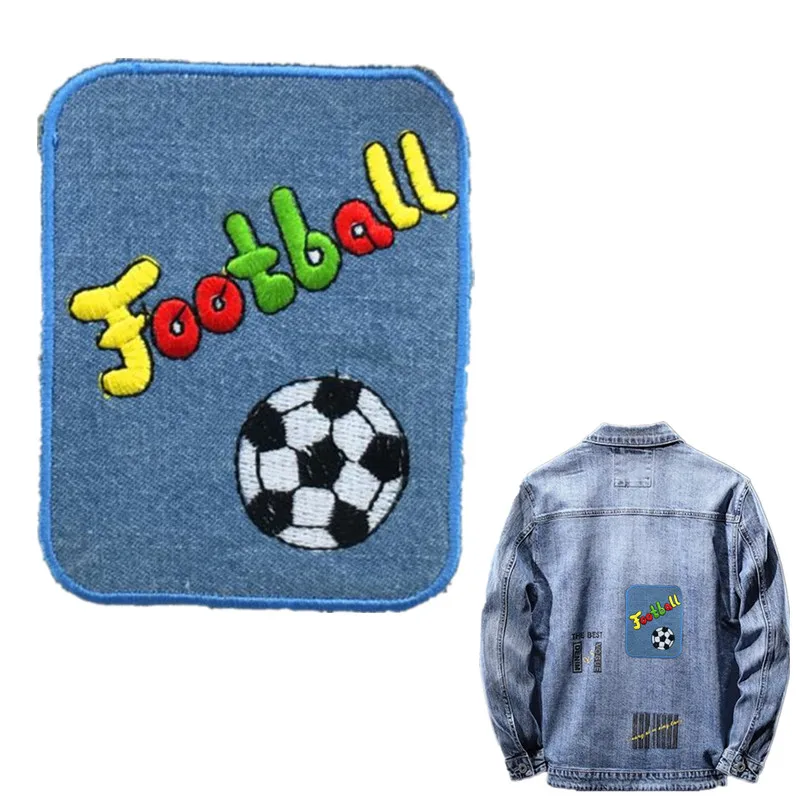 Нашивки для одежды аксессуары джинсовая аппликация футбольная вышивка железная