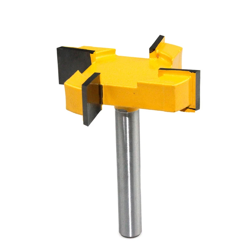 

1/2 Shank 8-Handle Four-Blade T-Knife Slotting Knife Bottom Knife Woodworking Milling Cutter Large Diameter
