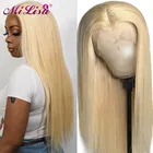 613, парик на сетке спереди, медовая блондинка, парик на сетке спереди, человеческие волосы для чернокожих женщин, бразильский прямой парик T-PART, парик на сетке спереди