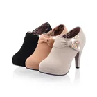 Туфли женские с круглым носком, сандалии на платформе, баскетбольный каблук, удобная обувь в африканском стиле, с бантом, бежевые, 33, весна 2020