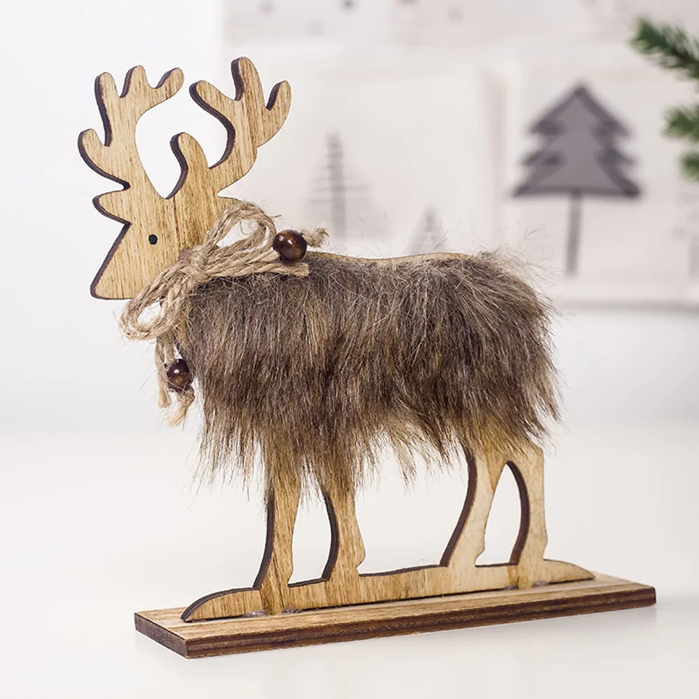 Подвески в виде пушистого лося 3 размера украшение для вечеринки деревянный