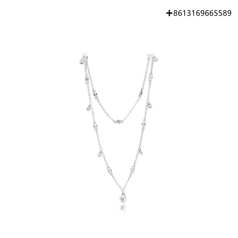 

925 Pure Silver Original Reproduction 1:1 Chandelier Drop Necklace Free Package Of Mail