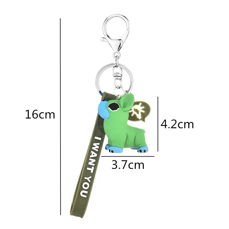 

Fashion Simple Bulldog Keychain PVC Stereo Dog Keychain Bag Car Fun Pendant Exquisite Gift