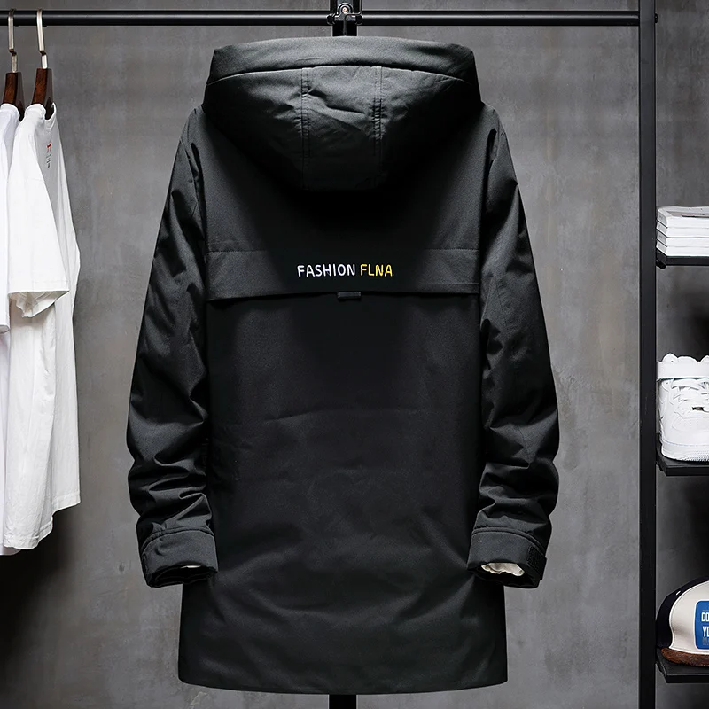 YASUGUOJI модное пальто с буквенным принтом для мужчин капюшоном куртка-карго