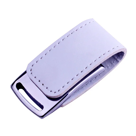 JASTER металлический USB флэш-накопитель, кожа и металл брелок Флешка Мода creativo USB 2,0 64 ГБ 32 ГБ 16 ГБ 8 ГБ 4 ГБ U диск - Цвет: White