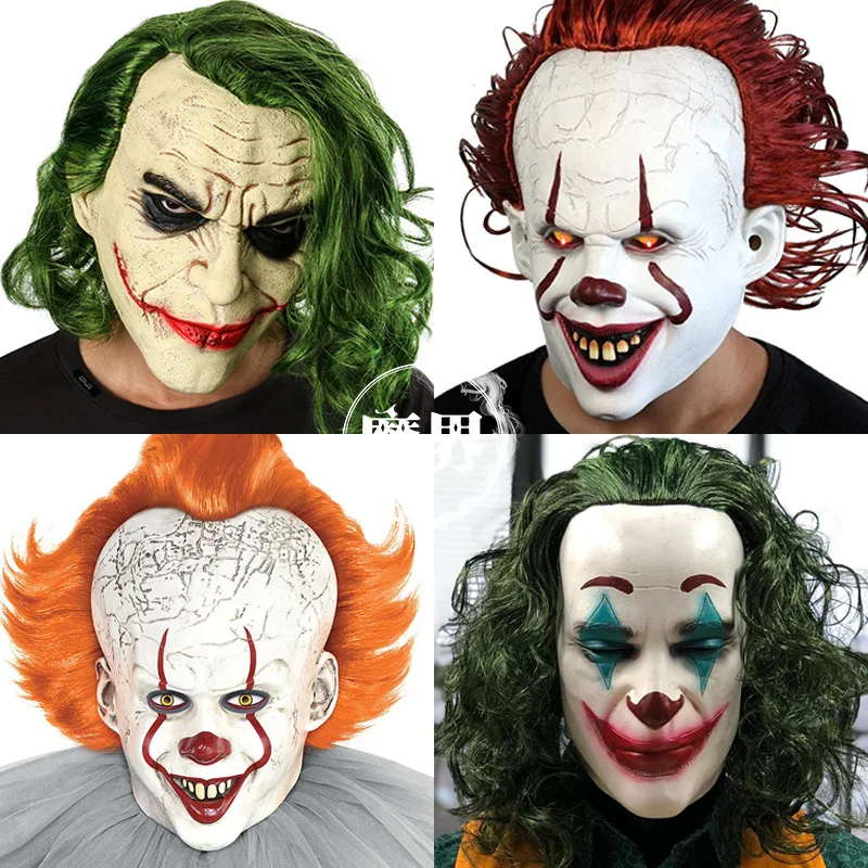 Новый Стивена Кинга это маска светодиодный Джокера ужас клоун Джокер клоуна