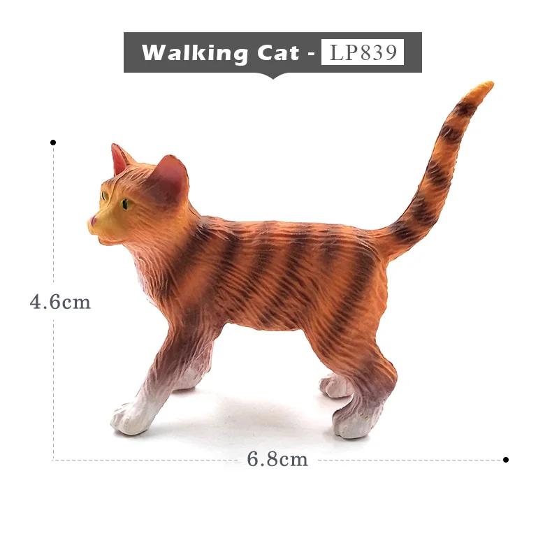 Walking Cat Имитация белки, слона, попугая, Wombat, фигурка животного, домашний декор, миниатюрное украшение для сада в виде Феи, аксессуары, фигурка - Цвет: Walking Cat