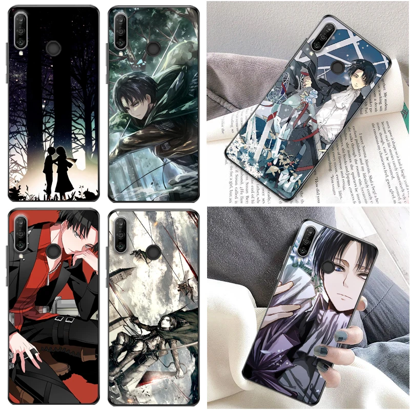 

Attack On Titan Armin Arlert Levi Eren Jager Mikasa Ackerman Phone Case For Huawei P30 Pro Lite Carcasa Back Cover Funda