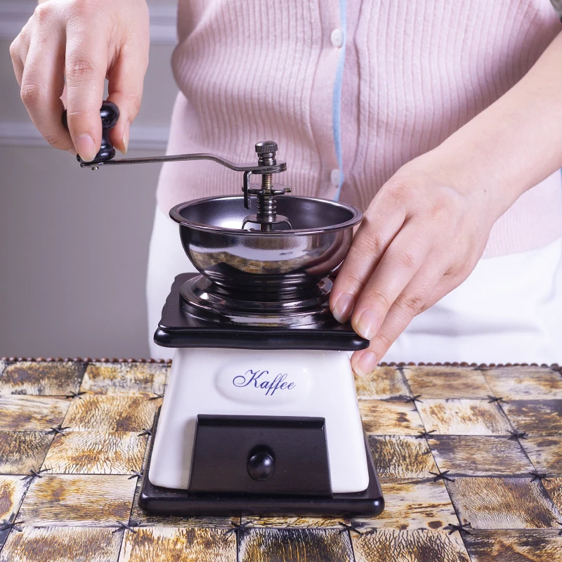 

Vintage Coffee Machine Manual Coffee Grinder Beans Household Grinder Hand Crank Molinillo Cafe Kitchen Accessories ED50MD