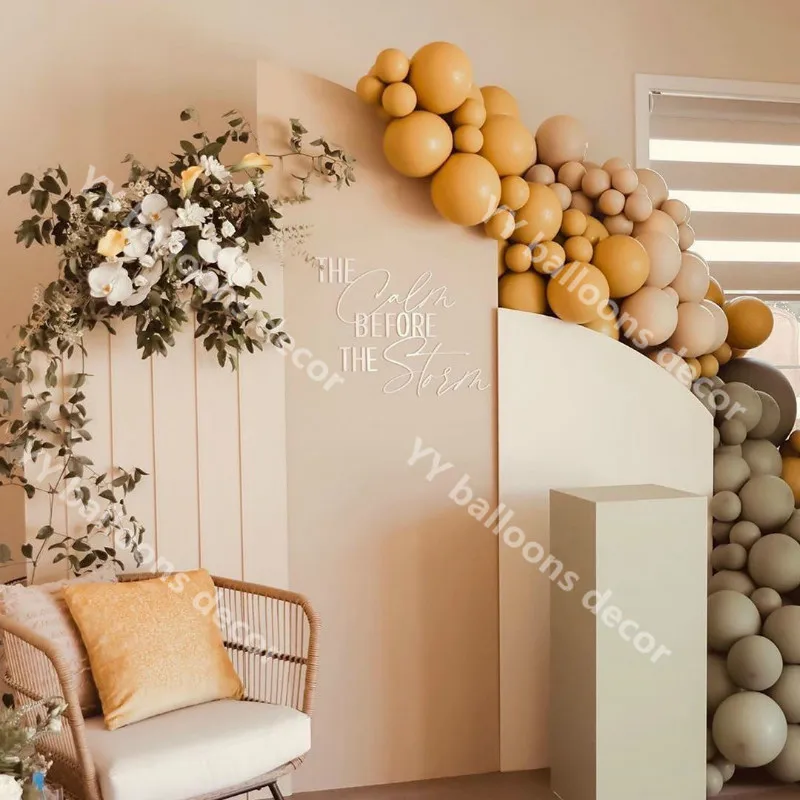 

143pcs Global Retro Autumn Color Theme New Year Balloon Decoration Wedding Layout Balloon Chain Halloween Background Wall Decor