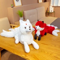 hot cute soft white red nine tails fox plush toys stuffed animals nine tailed fox kyuubi kitsune dolls creative gifts for girls