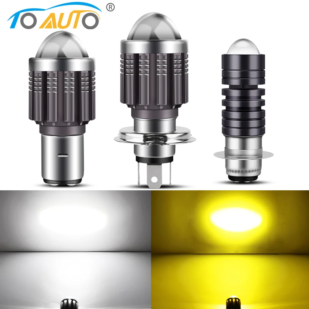 10000Lm H4 LED Moto H6 BA20D P15D светодиодные лампы для мотоциклетных фар CSP линзы Белый Желтый