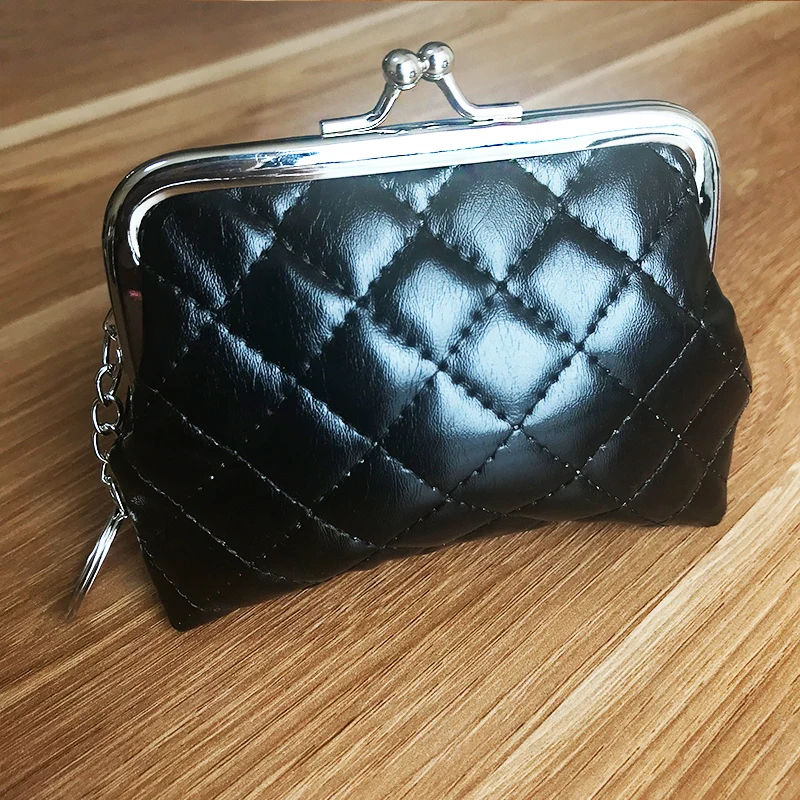 Маленький кожаный кошелек для женщин маленький Дамский бумажник на защелке с