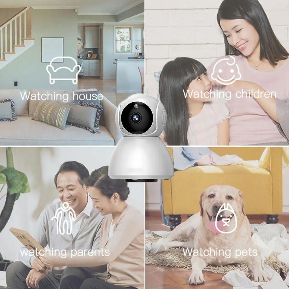 

AI Body Auto-tracking IP Camera Mini 1080P Wifi CCTV Camera 2.0MP H.265 Smart Home Indoor Remote View Baby Monitor