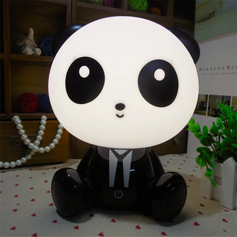 Panda Мультяшные креативные ночные светильники кунг-фу Панда с сенсорным выключателем чудесный, милый Медведь Кролик Собака прикроватная спальня детская Светодиодная настольная лампа - Испускаемый цвет: Panda