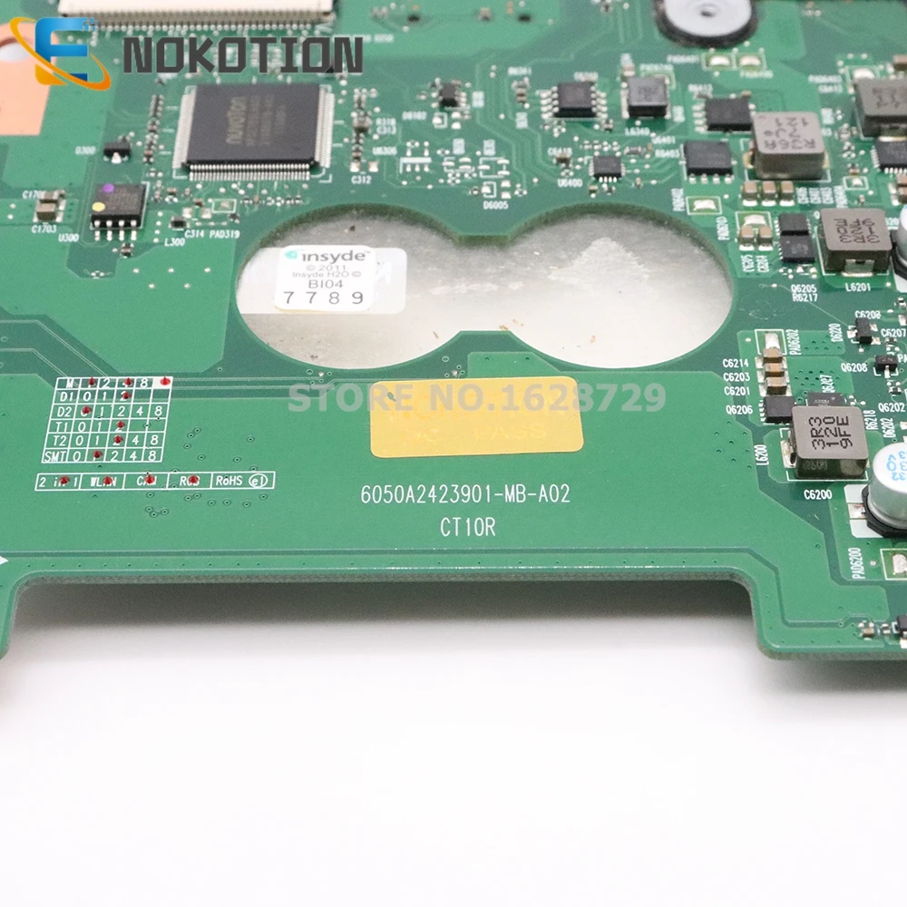 Материнская плата NOKOTION 6050A2423901-MB-A02 V000238070 для ноутбука Toshiba Satellite C600 C640 HM65 GMA HD3000 DDR3 |