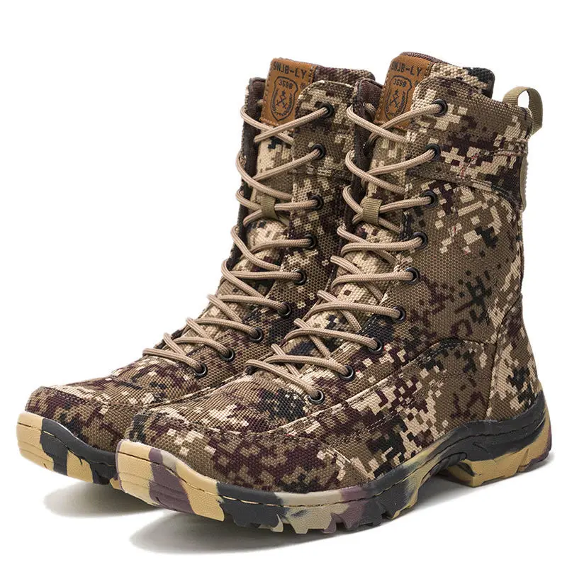 

New Outdoor High-Top Worker Boot Tactical Combat Desert Ultra-Light Shock Absorption Boots Breathable Mountaineering Men