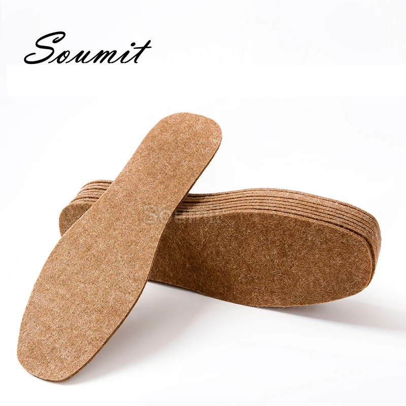 

Теплые стельки унисекс для зимы, Утолщенные мягкие дышащие стельки для спортивной обуви, стельки из шерсти и фетра, сохраняющие тепло стель...