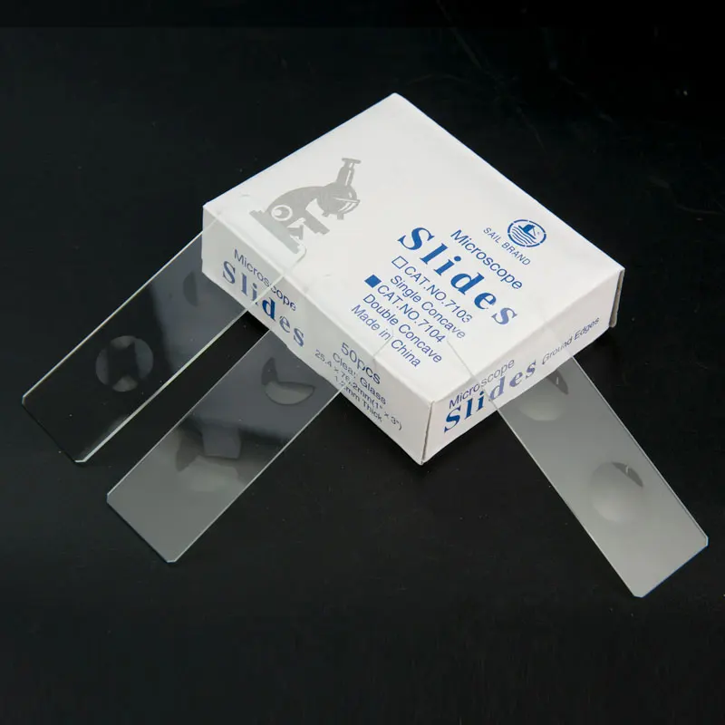 

50PCS Reusable Laboratorial Double Concave Microscope Blank Glass slides 25.4*76.2mm