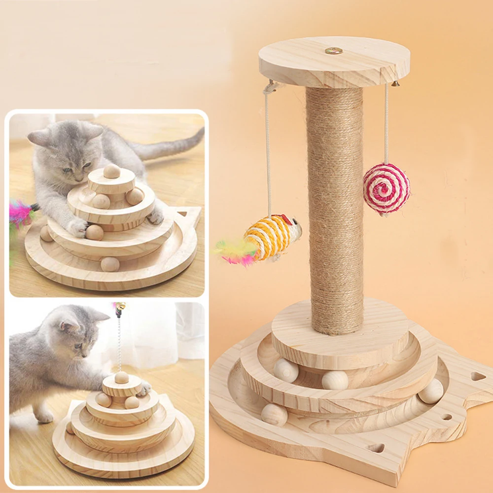 

Cat Scratching Post Cat Furniture Toys For Cats Interactive Toys For Kittens 3 Levels With Cat For Tunnel Catnip Pet Toy Cat