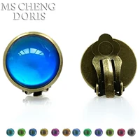 classic temperature change color mood earrings hot sale jewelry smart discolor stud earrings best gift for friends