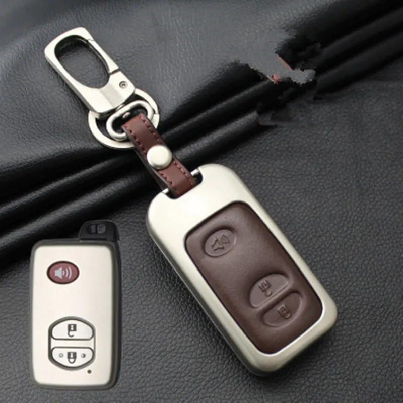 

Leather Car Key Case Cover For Toyota Land Cruiser Prado 150 Camry Prius Crown For Subaru 2013 2014 Foreste Outback XV