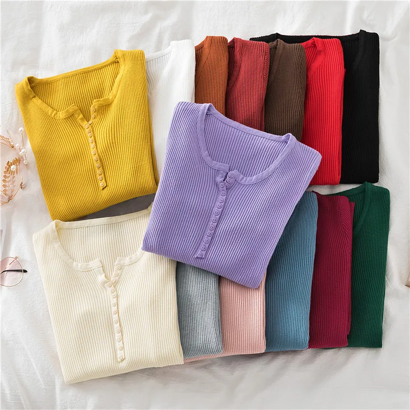 

Ribbed Tees Jumpers Casual Striped Purple Sweater Pullover Blouse Knitting Long Sleeve Sueter Mujer Korean Female Top Shirts