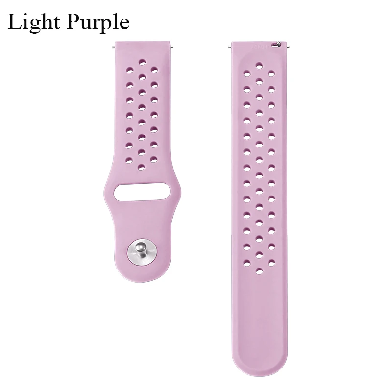 Light purple BOORUI Amazfit Bip ремешок спортивный дышащий силикон 20 мм ремешок для Xiaomi Huami Amazfit Bip BIT Lite Youth Smart Watch - Цвет: Light purple