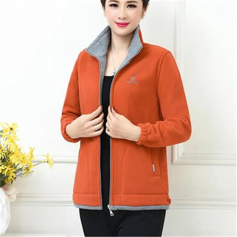 

Woman Spring Plus Size Turn-down Collar Full Solid Outerwear Female Autumn Oversized Straight Loose Overcoat Lady Warm Hoodies