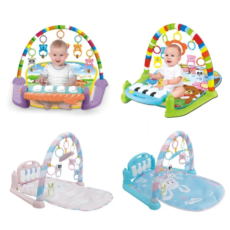 

3 in 1 Baby Play Mat Baby Gym Toys Soft Lighting Rattles Piano Musical Educational Toy