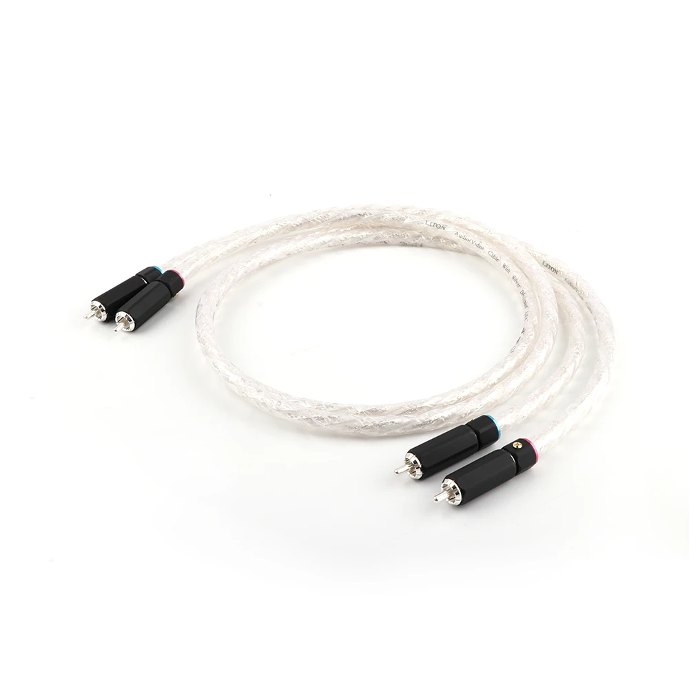 HI-End silver plated dual filter ring fever audio signal cable Line Silver RCA plug Audio Cable | Электроника