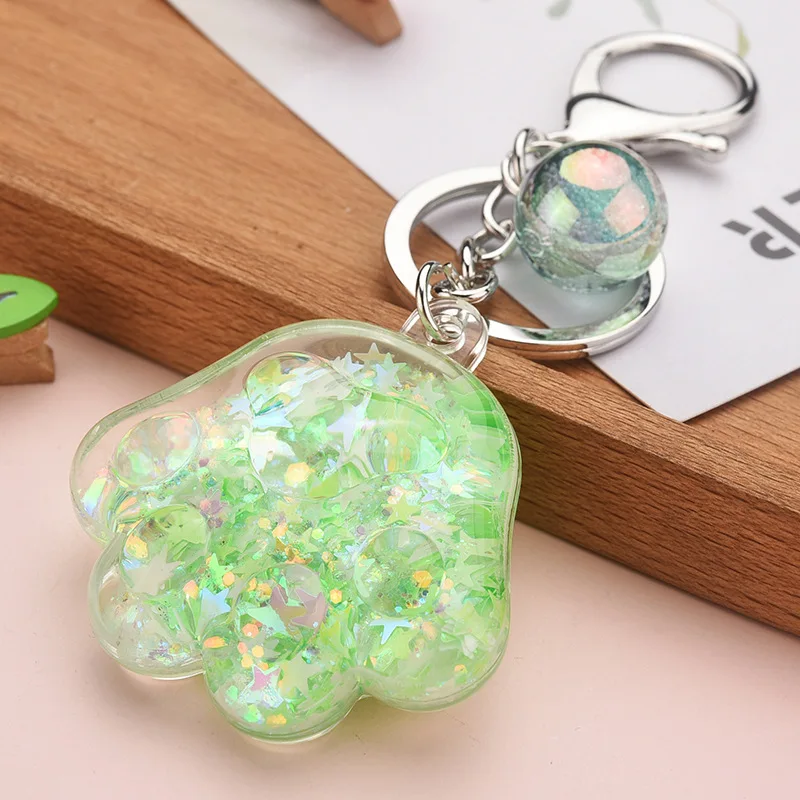 Мультфильм акриловые массаж кошка брелок с изображением лап жидкости