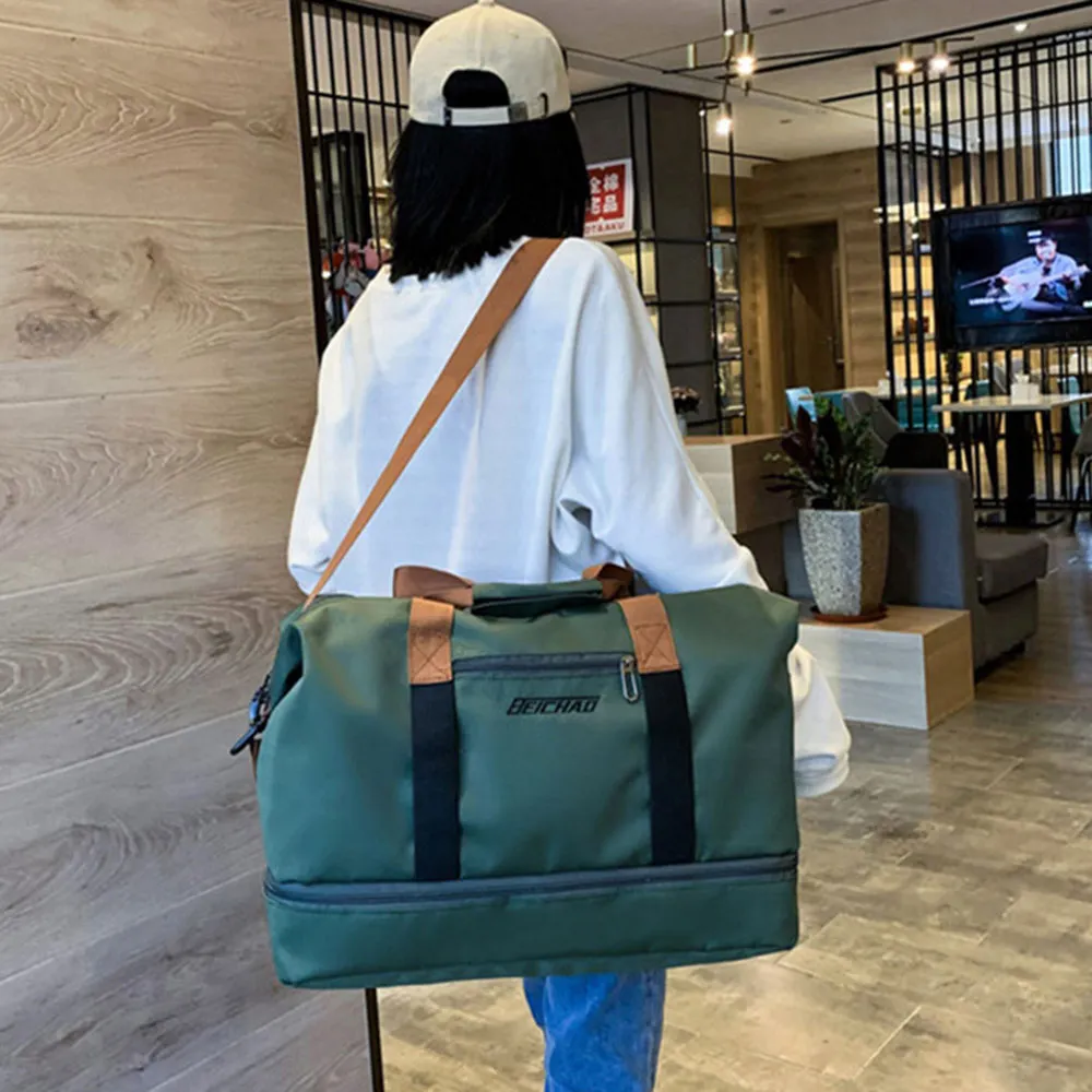 Women Gym Handbag Fitness Traveling Bags Nylon Shoulder Crossbody Sports Patchwork Tote Shoes Sac De Sporttas Gymtas Sack XA295D | Спорт и