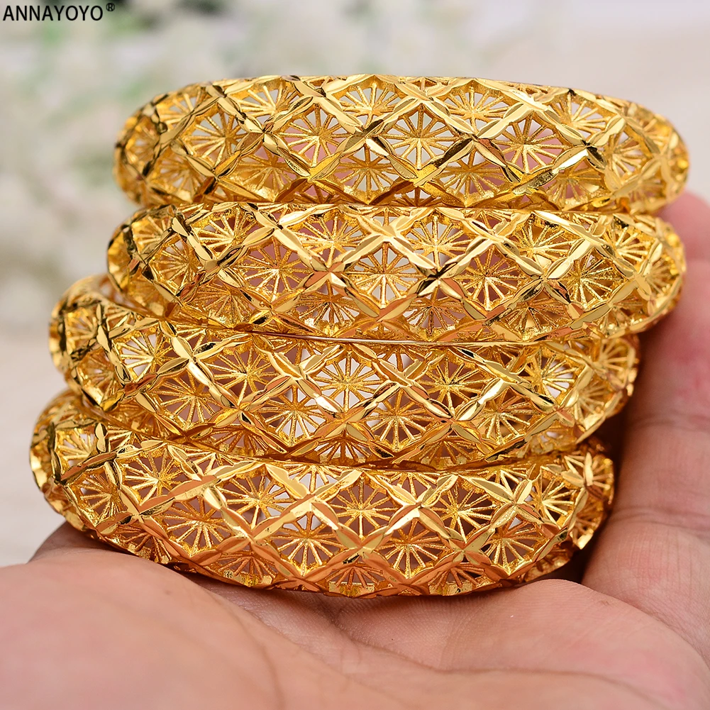 Annayoyo 1 шт. браслеты для женщин золотой цвет африканские витые в арабском