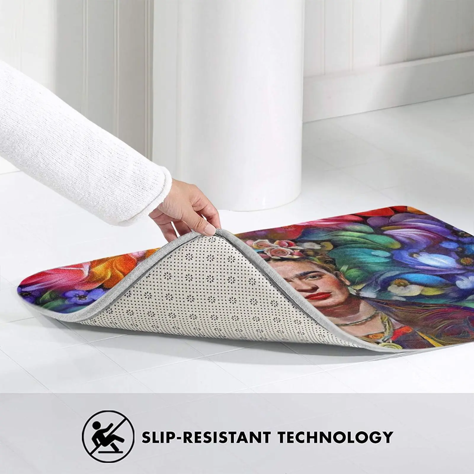 Коврик с гигантскими цветами нескользящий коврик для двери водопоглощением