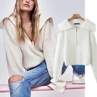 maxdutti winter sweaters women 2021ins fashion blogger vintage blogger peter pan collar pull femme sweaters women pullovers tops