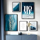 Настенная картина с изображением голубого моря, волны, дайвинга, облака, цитаты, HD, Картина на холсте, скандинавские плакаты и принты, настенные картины для украшения гостиной