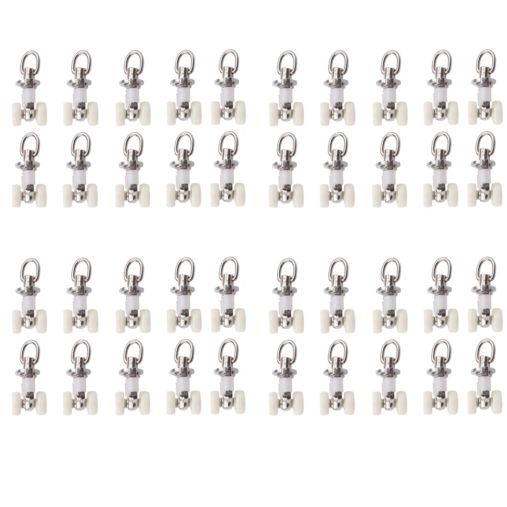 

40pcs Curtains Tracks Rail Gliders - Drapery Traverse Rod Slides