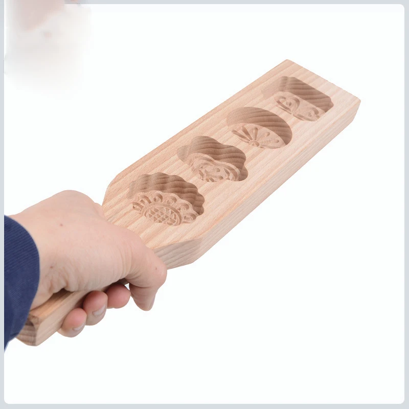

Mung Bean Cake Ice Skin Mid-Autumn Moon Cake Mold Household Hand-pressing Baking Tools Dessert Hand Mold