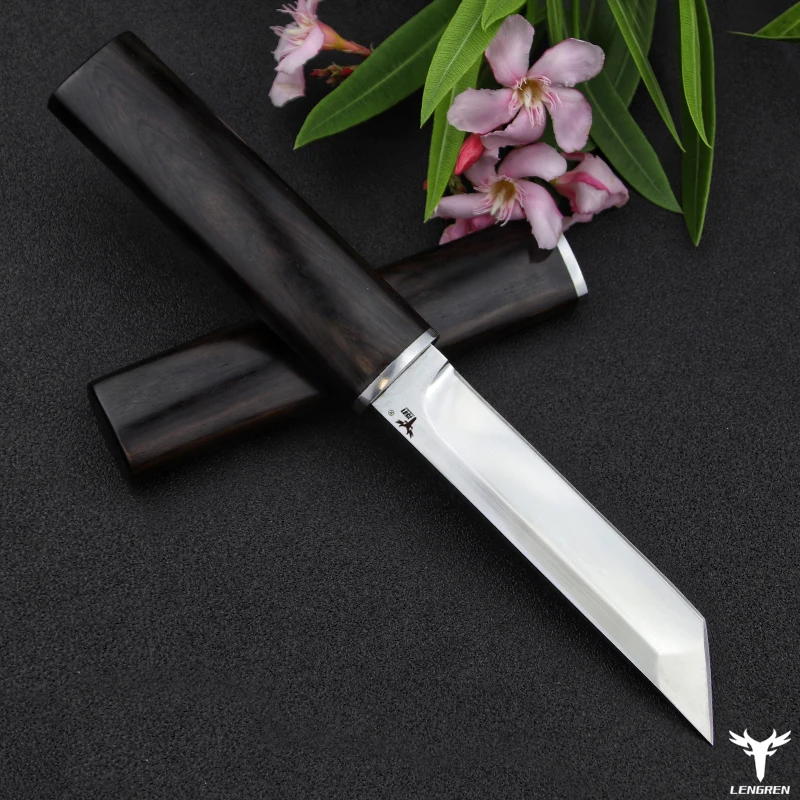Японский зеркальный нож из стали LENGREN D2, 58 дюймов, 60HRC, вакуумная термообработка, острый походный охотничий нож (в стиле самурая) от AliExpress RU&CIS NEW