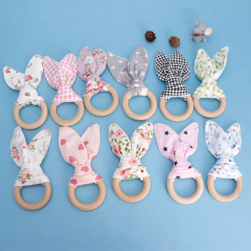 Ручной работы деревянные Натуральное детское зубное кольцо Чуи Прорезыватель