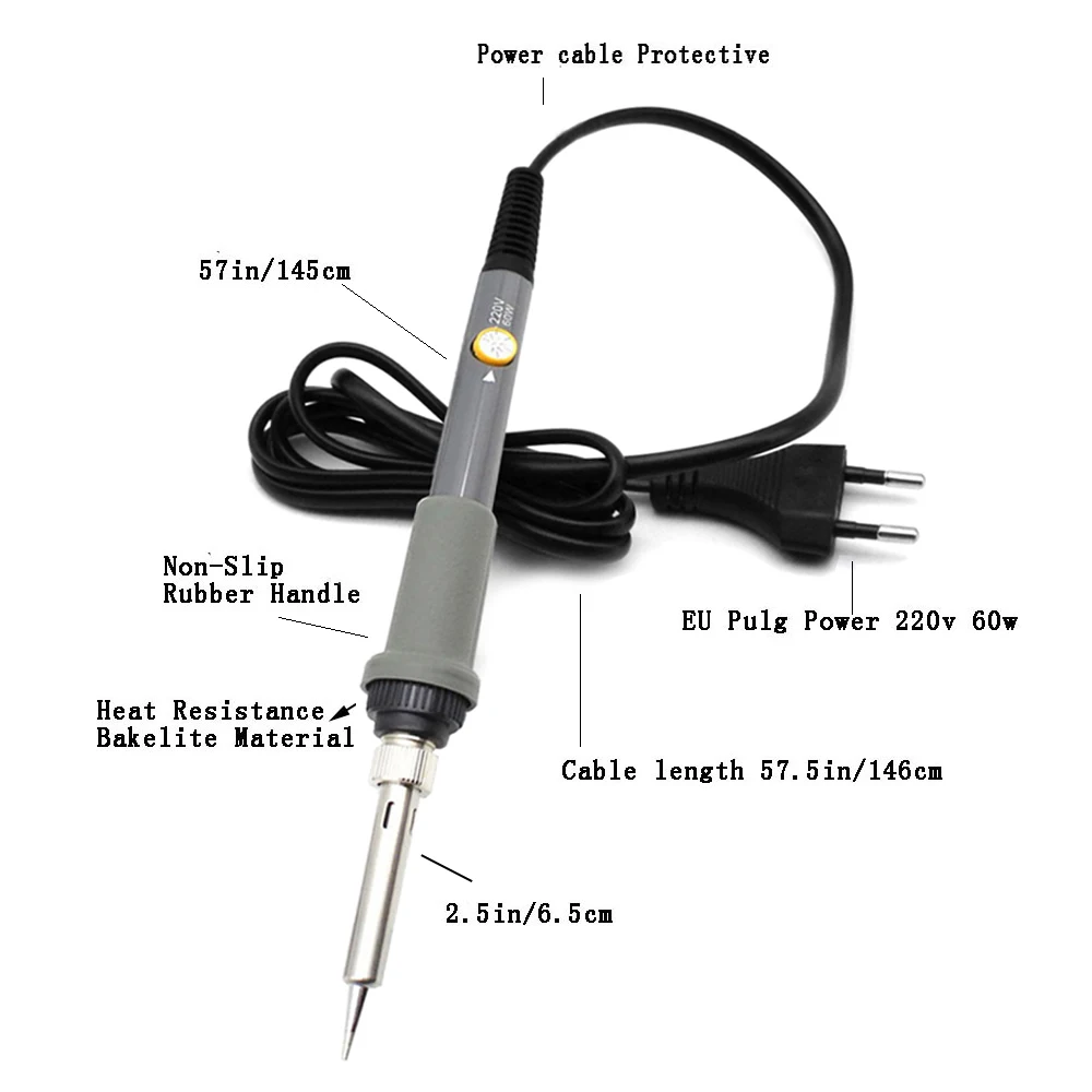 Электрический паяльник с регулируемой температурой 220 В 60 Вт|soldering iron adjustable|electric