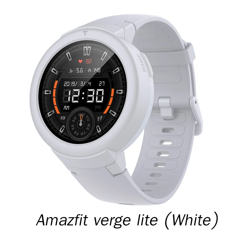 white Новейшие Смарт-часы Origina Amazfit Verge Lite, срок службы батареи 20 дней, Huami, verge2, GPSwatch, AMOLE, цветной экран, глобальная версия - Цвет: white