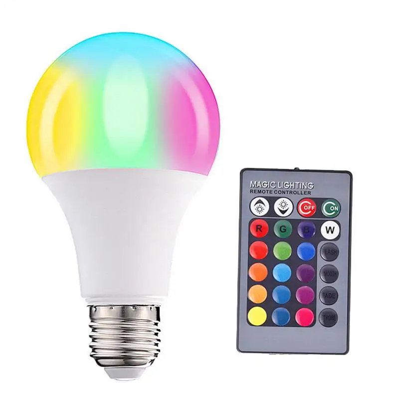 

E27 RGB Bulb Lamp AC85-265V RGBW Dimmable LED Smart Lights 3W 5W 10W 15W With Remote Control For Home Festival Decoration