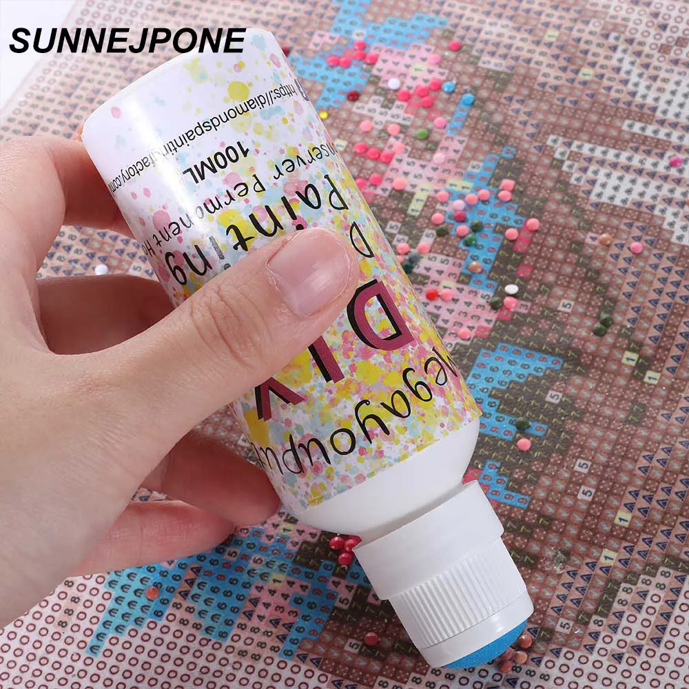 

100ML 5D Diamond Painting Glue Rhinestones Cross Stitch Tool Permanent Hold & Shine Effect Diamond Painting Sealer Glue