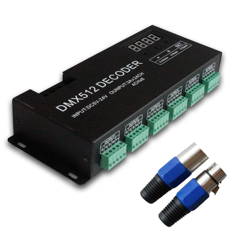 RGB RGBW декодер dmx512 светодиодная лента контроллер DMX 24 канала * 3A диммер ШИМ-драйвер
