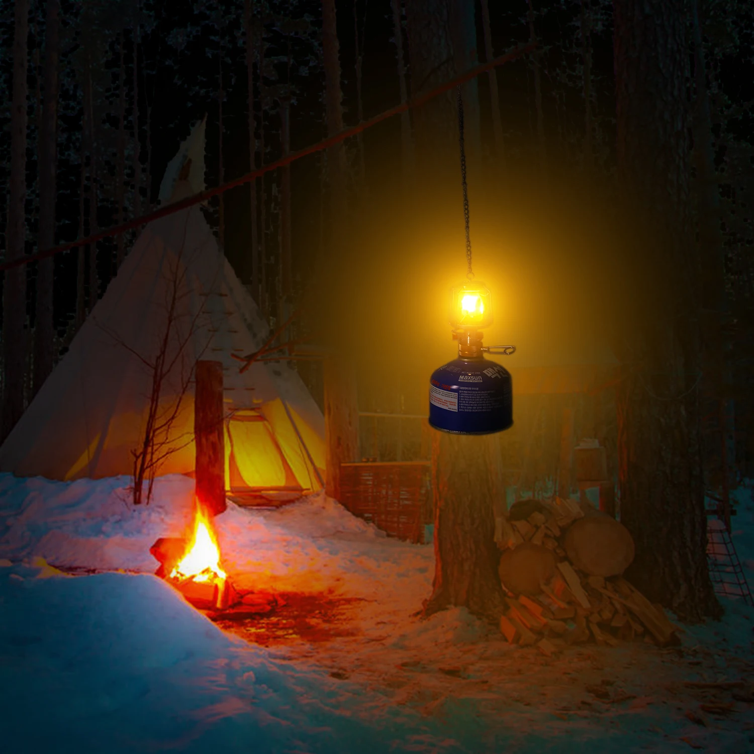 Mini Gas Lamp Portable Outdoor Camping Lantern Ultralight Piezo Ignition Tent Night Light Equipment | Спорт и развлечения