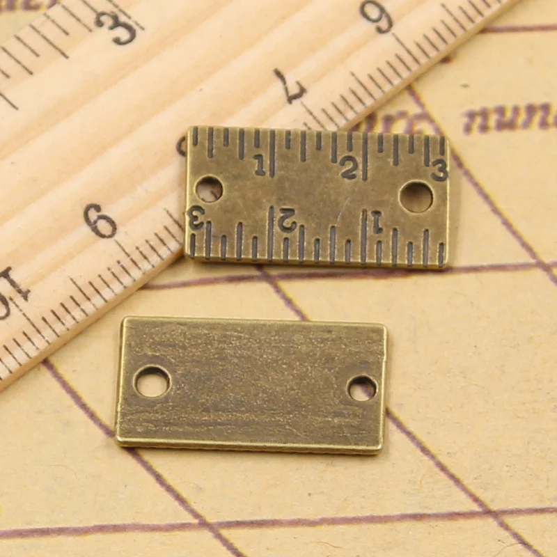 

20pcs Charms Ruler Link Measuring Connector 21x12mm Antique Bronze Silver Color Pendants Making DIY Handmade Tibetan Finding